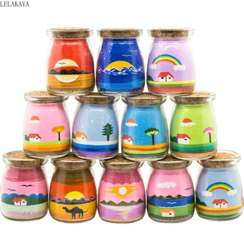 7.5*5,5 CM Loominguline Käsitsi valmistatud Värvitud Liiva Pudel Maali Haridus Mänguasjad DIY Home Decor Parim Sünnipäeva Kingitus Poistele ja Tüdrukutele