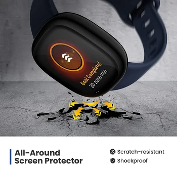Screen Protector puhul Fitbit Vastupidi 3 / Mõttes Katta Pehme TPU Pinnatud kaitseraam Kaitseraua Shell Smart Watch Tarvikud