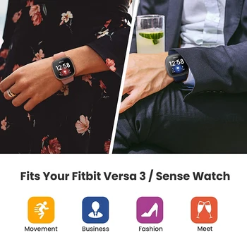 Screen Protector puhul Fitbit Vastupidi 3 / Mõttes Katta Pehme TPU Pinnatud kaitseraam Kaitseraua Shell Smart Watch Tarvikud