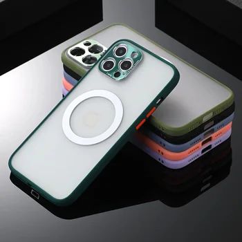 Metel Magnet Telefon Case For iPhone 12 Pro Max Mini 11 X XS XR 8 Magsafe Laadija Kate Traadita Kaitseraua Õhuke Capa