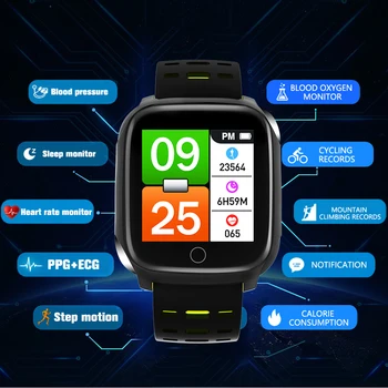 Nutikas Käevõru EKG+PPG Jälgida Smart Watch Sport Fitness Tracker Südame Löögisagedus, vererõhk Käepaela Veekindel Ilmateade