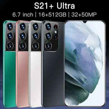 Ülemaailmse Hot Müük Nutikas Telefon S21+Ultra 6.7' täisekraan 6800mAh 16+512 GB näotuvastus Android OS 11.0 Mitme Keele Tugi