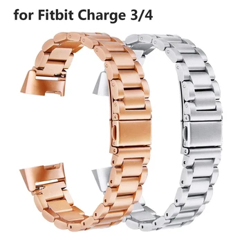 Rose Gold Roostevabast Terasest Lint ühildub Fitbit Eest 3 & Tasu 3 SE & Charge 4 Rihma Lisatasu Metallist Käevõru Asendamine