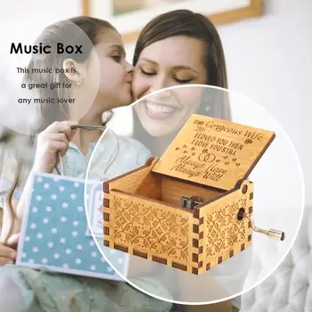 Retro Puidust Music Box Käsi Cranked Kodus Käsitööd, Ehteid, Laste Lapsed, Jõulud Sünnipäeva Kingitus 65x50x38mm