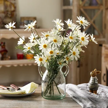 Kunstlikku lille Daisy Branch Kimp Kodu Pulm Aia Kaunistamiseks DIY Pruudi Silk Võltsitud Lill Tarvikud Krüsanteemid
