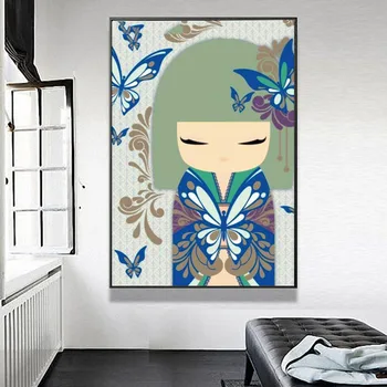 Huacan Täis Square Diamond Maali Kabuki Ruut/Ring Mosaiik Portree Tikandid Tüdruk Teemant Art Home Decor