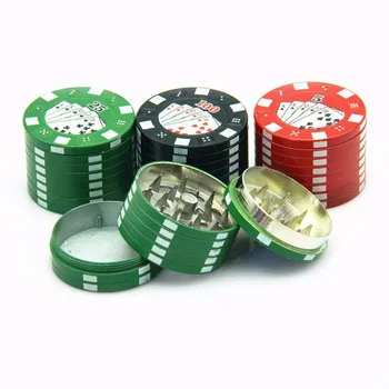 3 Kiht Tsingi Sulam Herb Veski Poker muster 40mm Vürtsi Muru Umbrohutõrje Tubaka Suitsu Veskid Meeste Suitsetamine Accessorie