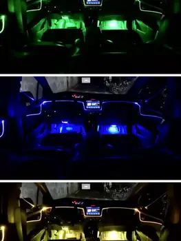 12 Tk X 3W 64colors LED Auto Ümbritseva Tuled + 4 Suu Lambid + 9K Kiudoptilised Traadita Nr Threading App Kontrolli