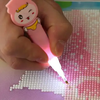 Uus Cartoon LED Valgus Kleepuv Pen DIY 5D Diamond Tikandid Maali ristpistes