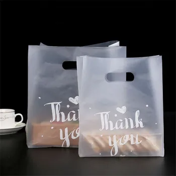 10tk/palju Täname Kott Valge Läbipaistev Plastik Küpsise Kook Leiva Pakend Teisaldatavad Kingitus Kotid Kodu Köök Küpsetamine Tarvikud