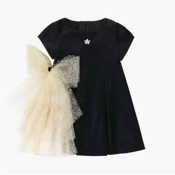 Kevadel Uue Kvaliteedi Laste Kandma Black Swan Champagne Gold Vibu Lõng Kohev Kleit Printsess Beebi Tüdrukud Pulm Kleit