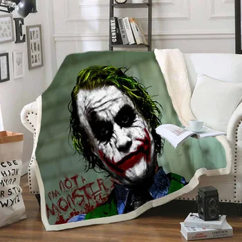 Hot Müük Joker 3D Trükitud Fliis Tekk Täiskasvanud Tekid Jaoks Voodit Paks Tekk, Mood Bedspread Sherpa Viska Tekk Täiskasvanud Lapsed