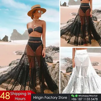 Hirigin Seksikas Beach Kleit Bikiinid Kate Ups 2019 Uus Armas Dot Trükitud Kõrge Wasit Beach Kate Kleit Naiste Trikoo Supelrõivad