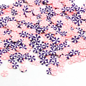 50g/palju Lilla Roosa Kommi Polymer Clay Sprinkles jaoks Käsitöö DIY Küünte Kunst Teenetemärgi Väike plastikust klei Muda Osakesed 5mm