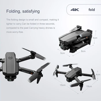 KUX Mini RC Undamine 4K 1080P HD-Kaamera, WiFi Fpv õhurõhk Kõrguse Hold Õhusõiduki Kokkupandav Quadcopter RC Lennuk Mänguasjad Kingitus