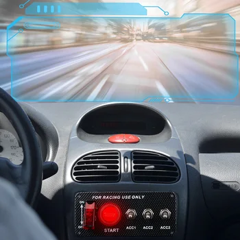 12V süsinikkiust LED-Lüliti Lülitab LED süüteluku Paneel Võidusõidu Auto Mootori käivitamine nupust Auto Auto tarvikud