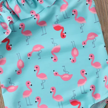 Poiss Tüdruk Cartoon Flamingo Bikiinid Ruffles Supelrõivad Tankini Ujumistrikoo trikoo Bodysuit Varrukateta Supelrõivad Beachwear 3-7T