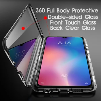 Metallist Magnetvälja Puhul Xiaomi Redmi 9A 9C K20 Poco X3NFC M3 Märkus 9 9S 8A 8 T 7 10T 11 Pro Lite Kahepoolne Karastatud Klaasi Puhul